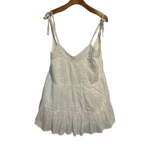 Celina Moon White Lace Tiered Mini Dress Size S